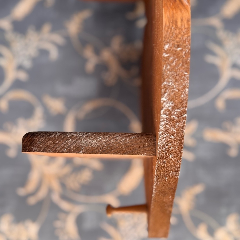 Vintage Heart Wood Wall Shelf 3 Tier Display Shelf with Peg Cottage Decor - Picture 13 of 16